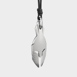 Spartan Helmet Necklace - Sterling Silver Spartan Necklace 0319