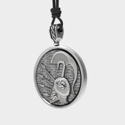 Ασημένιο Ανδρικό Κολιέ Σπαρτιάτικη Περικεφαλαία 0318