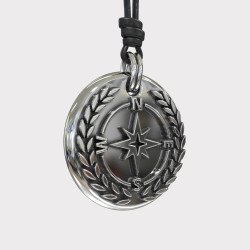 Silver Compass Mens Necklace - Silver Pendant Necklace For Men