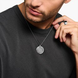 Silver Compass Mens Necklace - Silver Pendant Necklace For Men