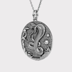 Ασημένιο Ανδρικό Κολιέ Κόμπρα 0309