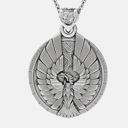 Eagle Unique Coin Men Necklace Pendant in 925 Silver 0294