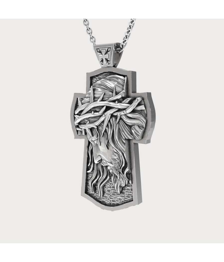 Premium Silber Kreuz mit Jesus Christus 0304