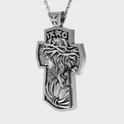 Jesus Crucifix Necklace - Christ Jesus Cross Pendant -