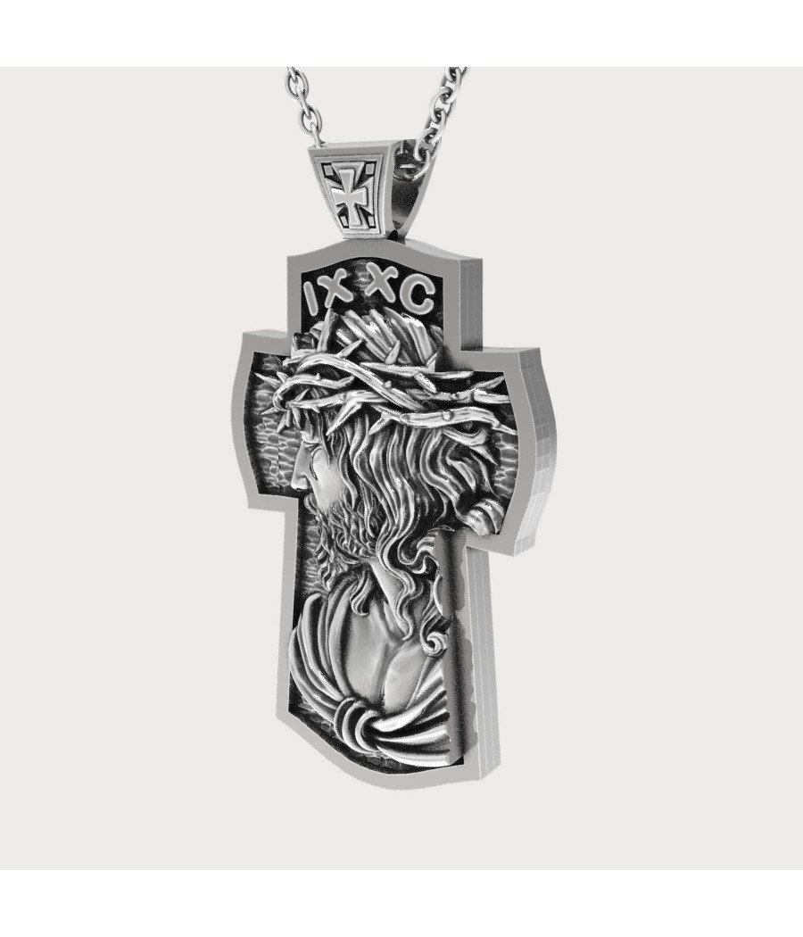 Jesus Crucifix Necklace - Christ Jesus Cross Pendant -