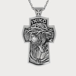 Ασημένιος Σταυρός Με Τον Ιησού Χριστό 0305