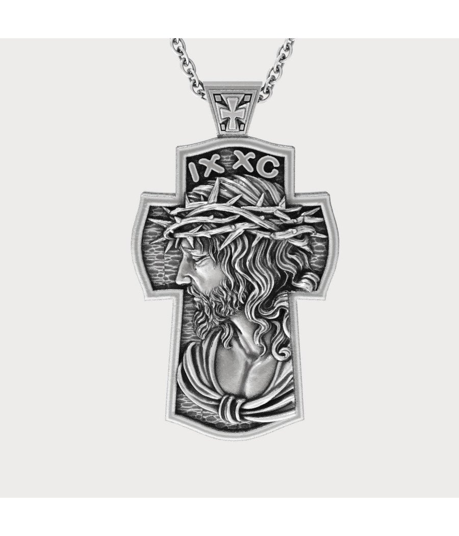 Jesus Crucifix Necklace - Christ Jesus Cross Pendant -