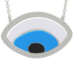 Collar de cadena dorada con forma de mal de ojo 0893L