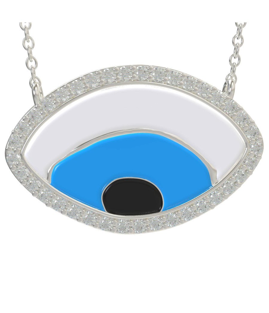 Collar de cadena dorada con forma de mal de ojo 0893L