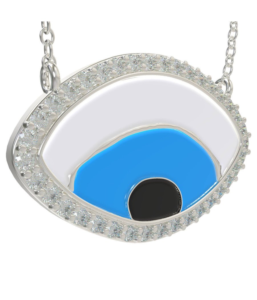 Collar de cadena dorada con forma de mal de ojo 0893L