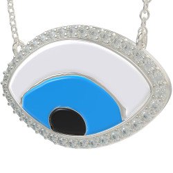 Collier à chaîne délicate Oeil maléfique en or 0893L