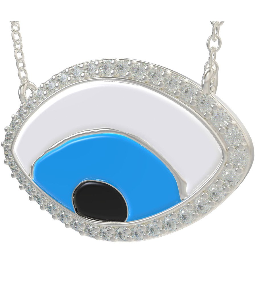 Collar de cadena dorada con forma de mal de ojo 0893L