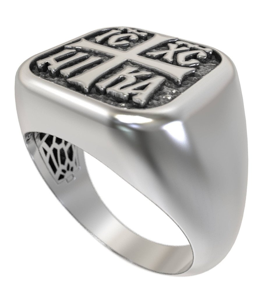 Религиозное кольцо с крестом Ic Xc Nika Signet 0330
