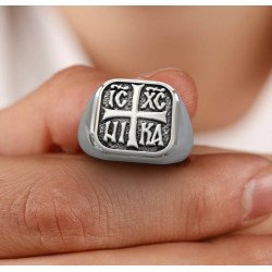 Ic Xc Nika Cruz Signet Anillo Religioso 0330