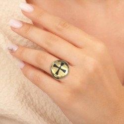 Silver Cross Chevalier Ring 1427K