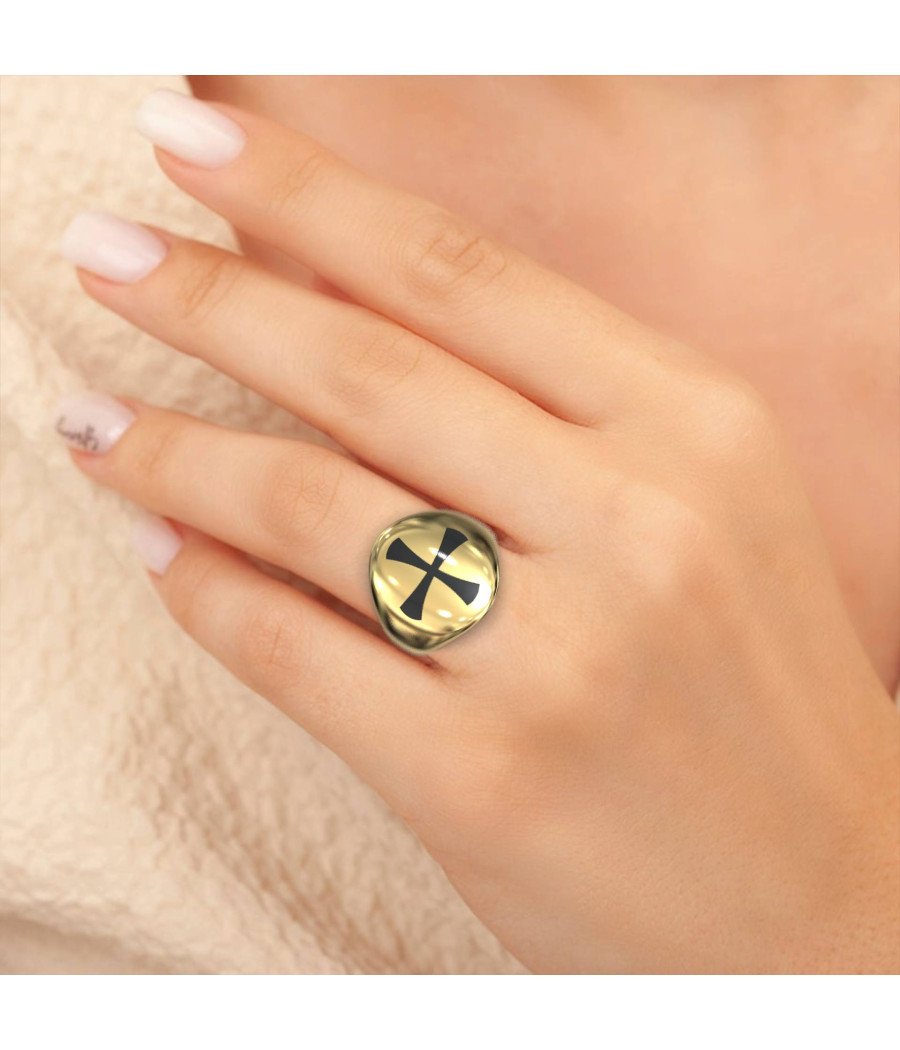 Серебряное кольцо с крестом Шевалье 1427K