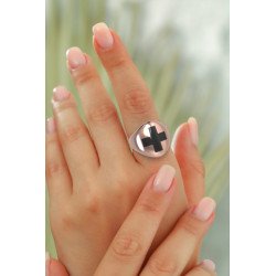 Women Cross Signet Pinky Chevalier Ring 1426R