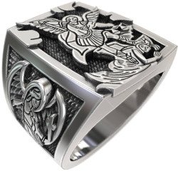 Bague Signet Saint Michael Christian 0526