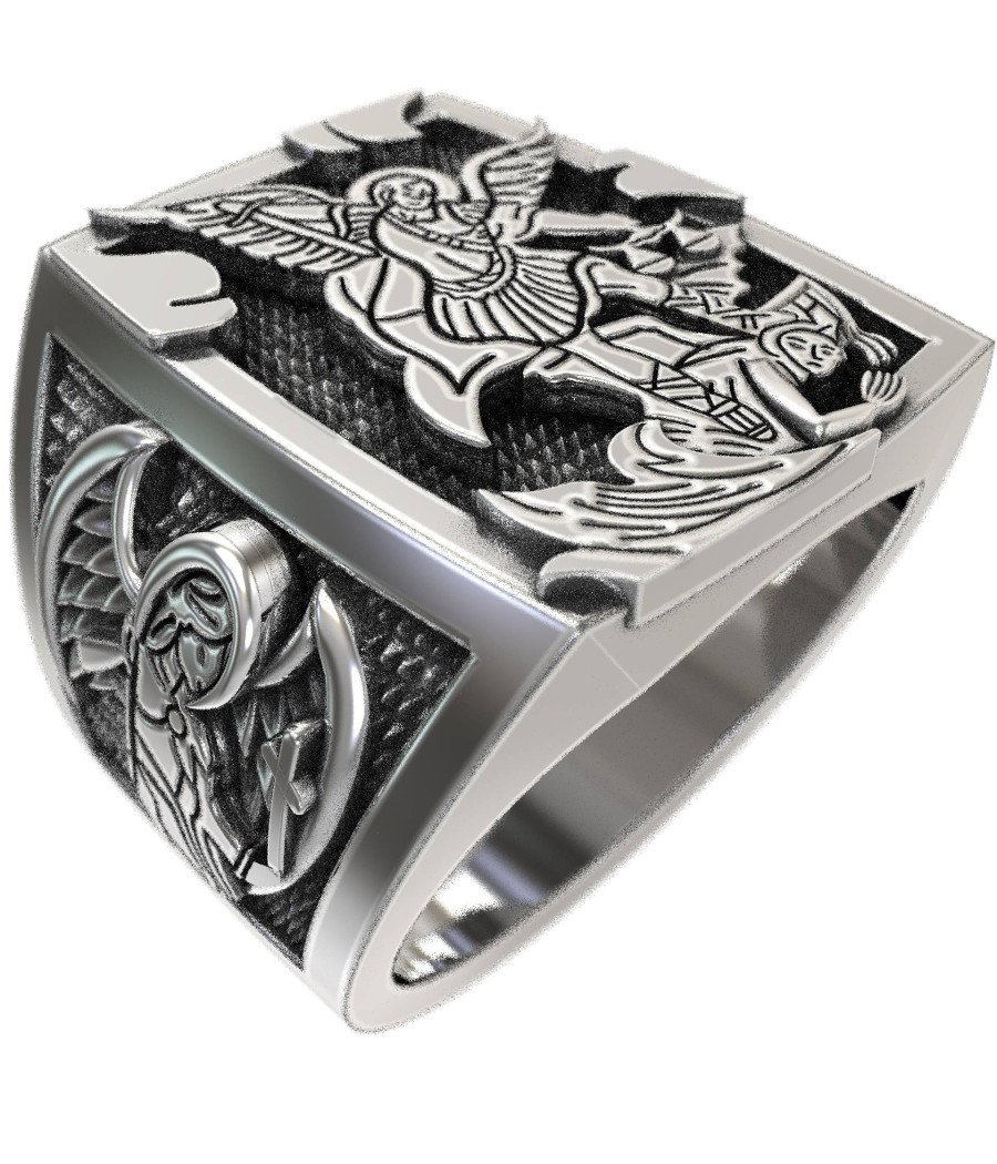 Bague Signet Saint Michael Christian 0526