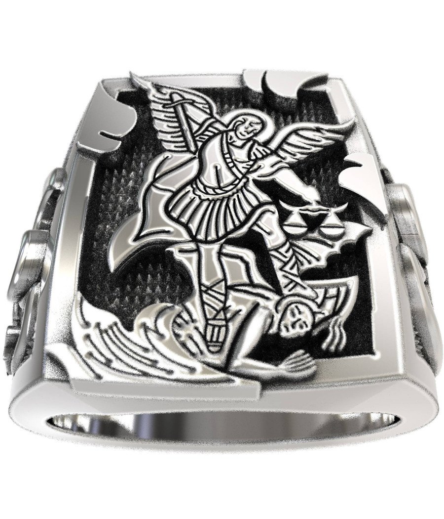 Bague Signet Saint Michael Christian 0526