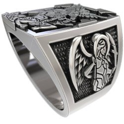 Bague Signet Saint Michael Christian 0526