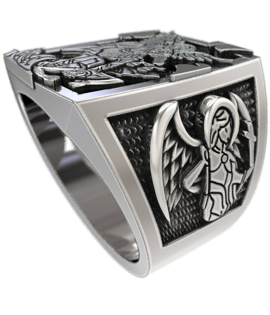 Bague Signet Saint Michael Christian 0526