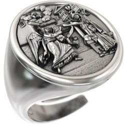 Religious Virgin Mary Christian Signet Ring  0524