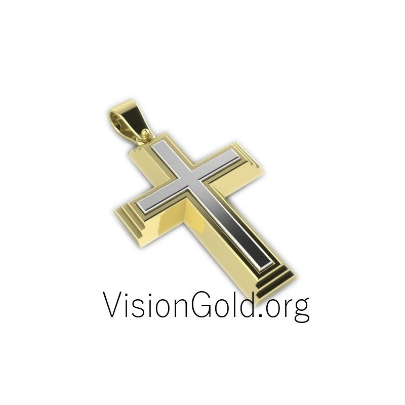 Cruz Bautismo Varón Oro