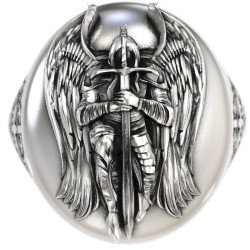 Mens Christian St Michael Signet Ring - Catholic Rings 0962