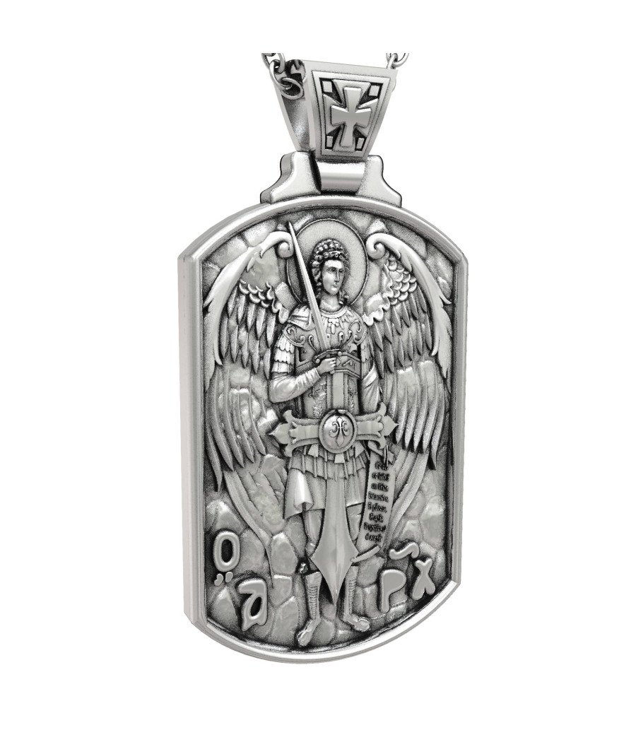 Pendentif Amulette en Argent Archange Michael 0511