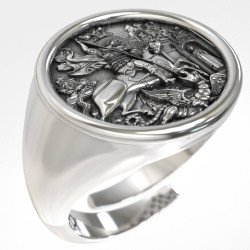 Ασημένιο Δαχτυλίδι Αγιος Γεώργιος 0463