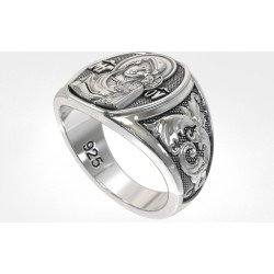 Christian Virgin Mary Baby Jesus Signet Ring 0203