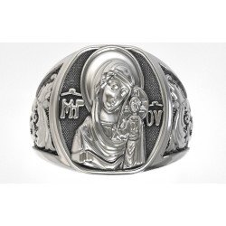 Christian Virgin Mary Baby Jesus Signet Ring 0203