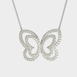 Premium Ασημενιο Κολιέ Πεταλούδα 0106