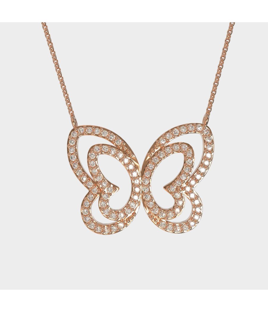 Premium Ασημενιο Κολιέ Πεταλούδα 0106