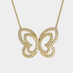 Premium Ασημενιο Κολιέ Πεταλούδα 0106
