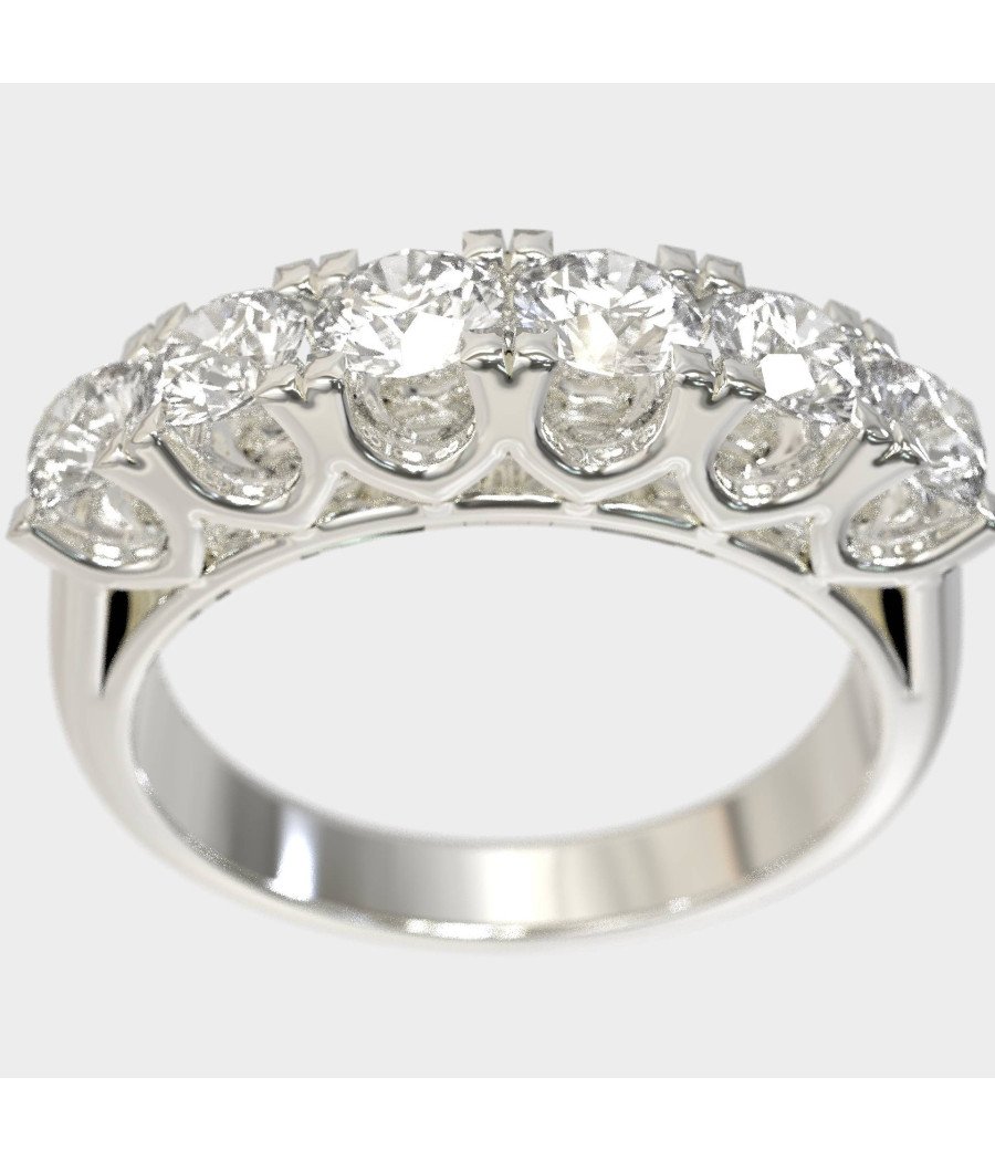 Λευκόχρυσο Κλασικό Σειρέ Δαχτυλίδι 0006L