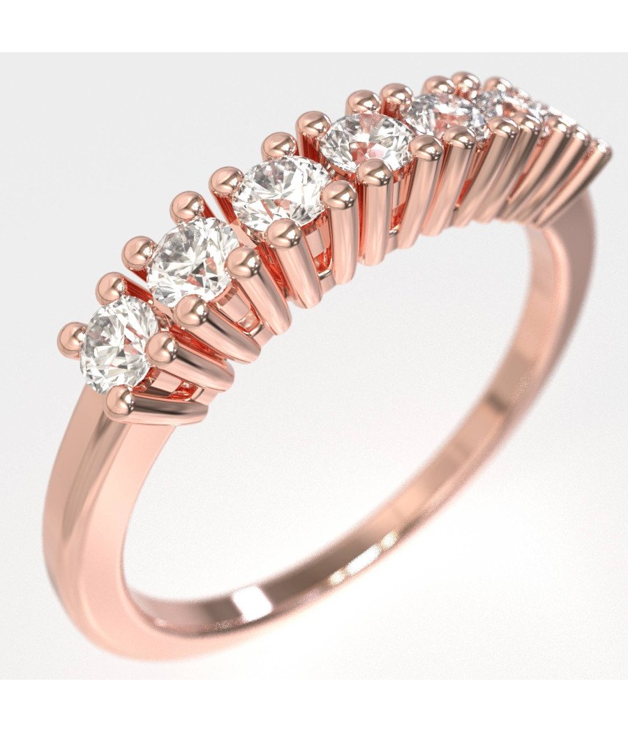 Bague d'anniversaire délicate à demi-éternité 0004R