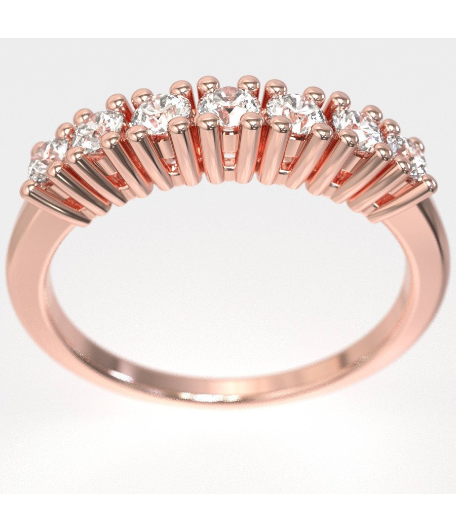 Bague d'anniversaire délicate à demi-éternité 0004R