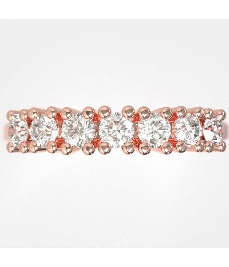 Bague d'anniversaire délicate à demi-éternité 0004R
