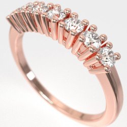 Bague d'anniversaire délicate à demi-éternité 0004R