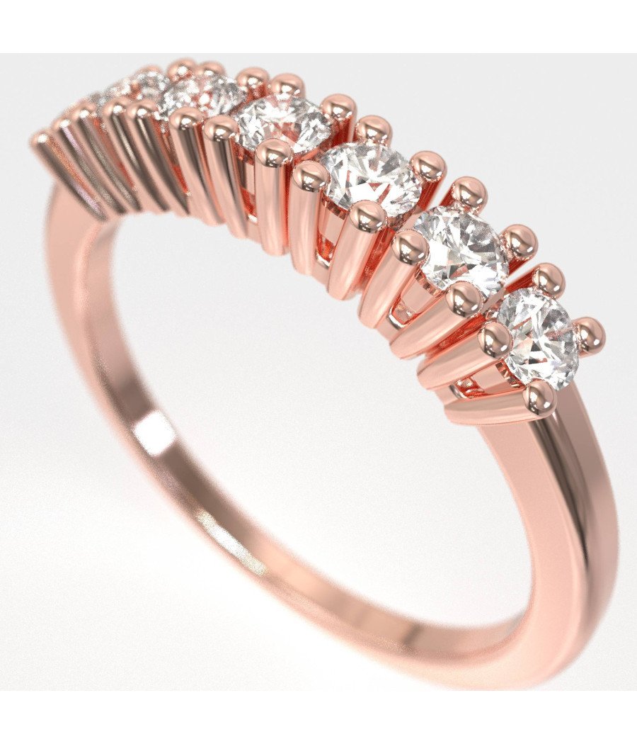 Bague d'anniversaire délicate à demi-éternité 0004R