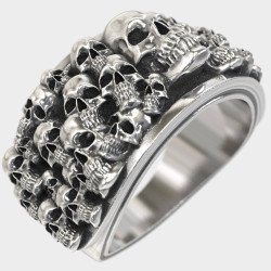 Ανδρικο Δαχτυλιδι Με Νεκροκεφαλες - Biker Rings 0337