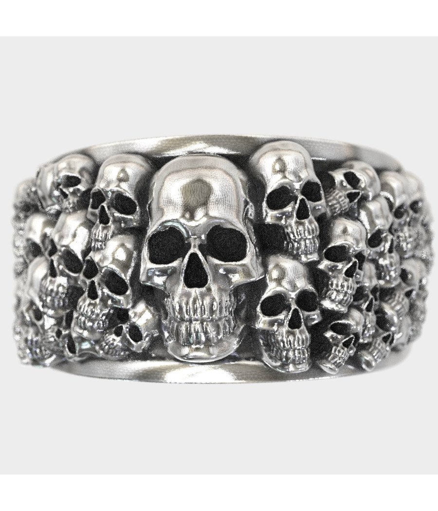 Ανδρικο Δαχτυλιδι Με Νεκροκεφαλες - Biker Rings 0337