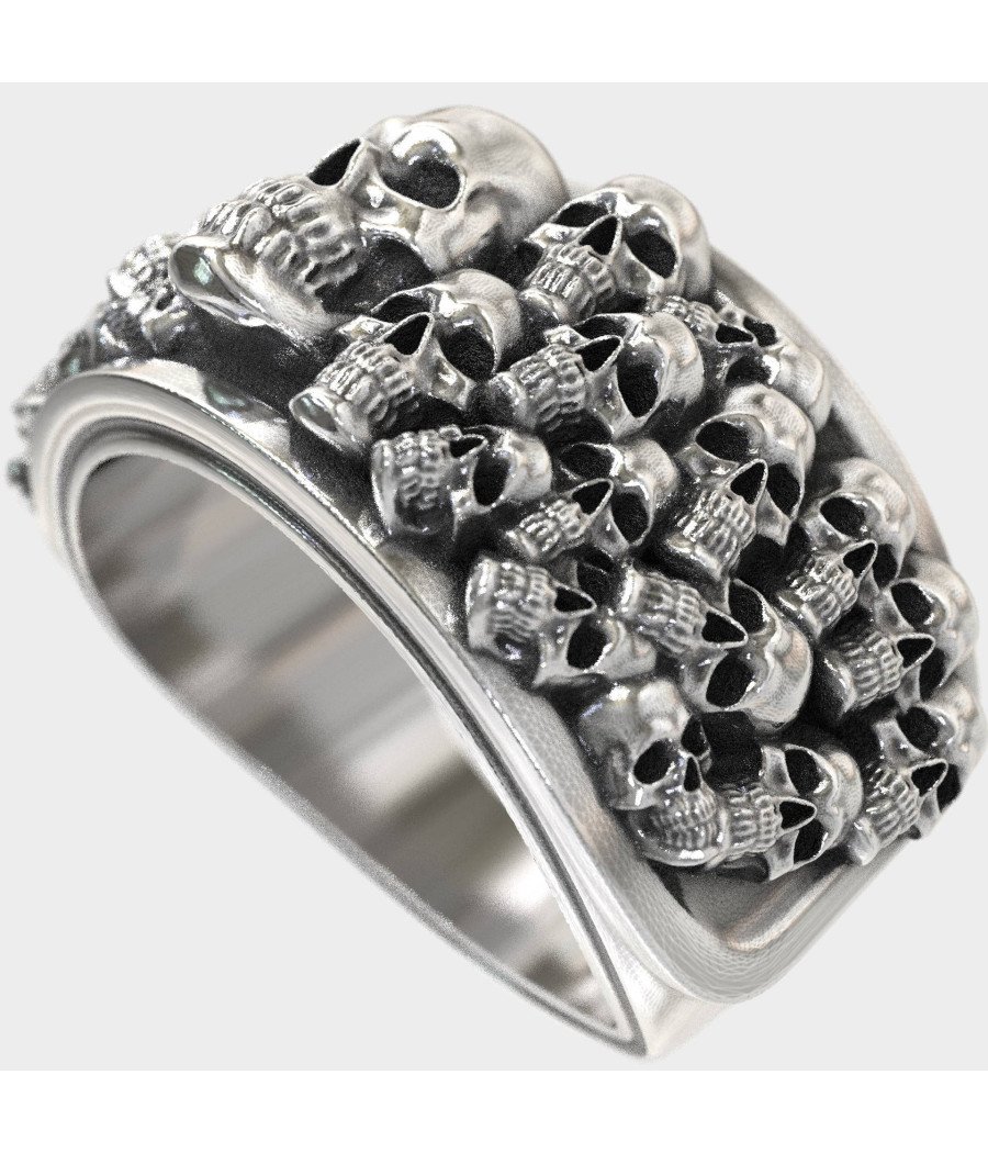 Legend Mexican Biker Gothic Skull Ring 0337