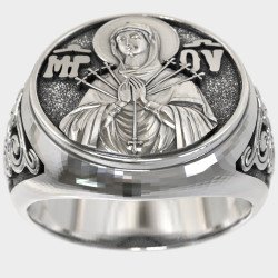 Ανδρικο Δαχτυλιδι Η Παναγια Με Τα Επτα Σπαθια 0549