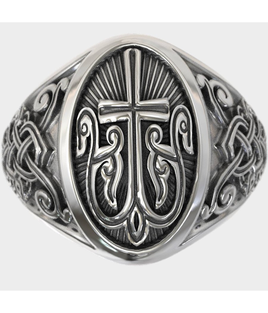 Signet Christliches Kreuz Ring 0570
