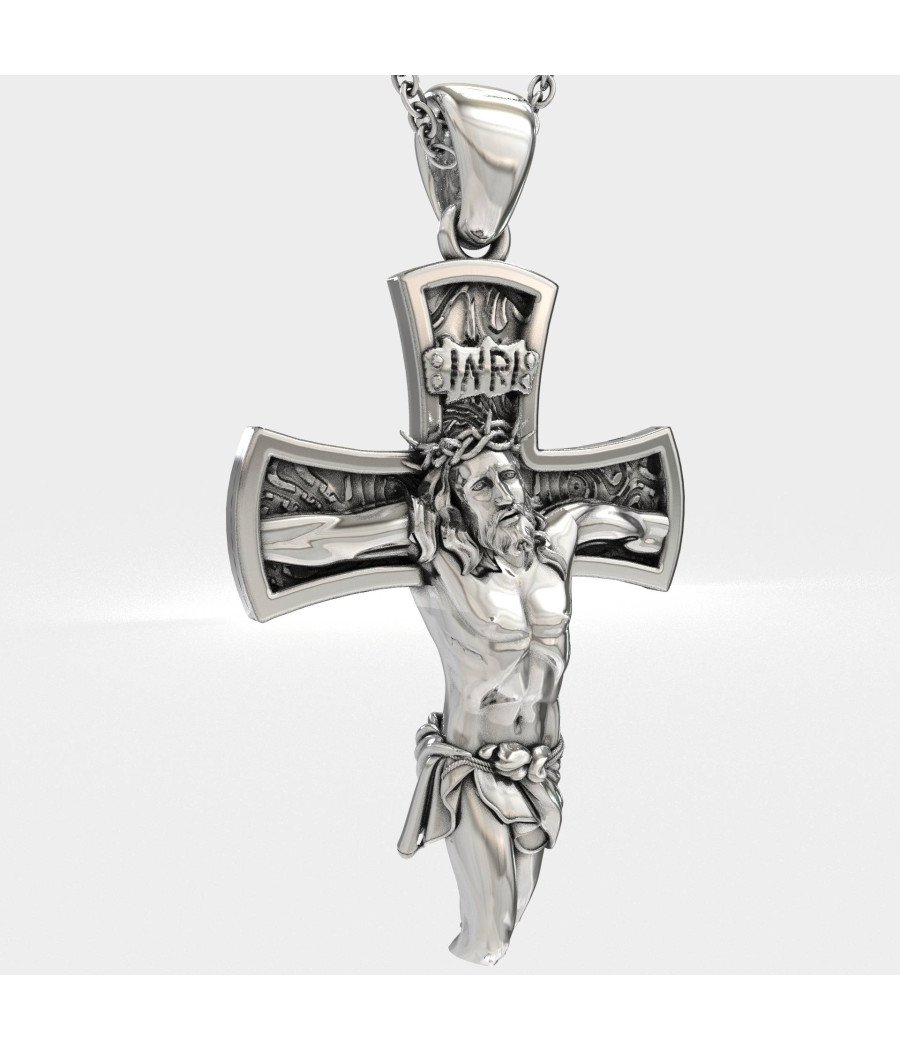 Religiöses Gedenkgeschenk Jesus Christus Kreuz Silber 0525L