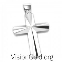 Ювелирный крест из белого золота 0074