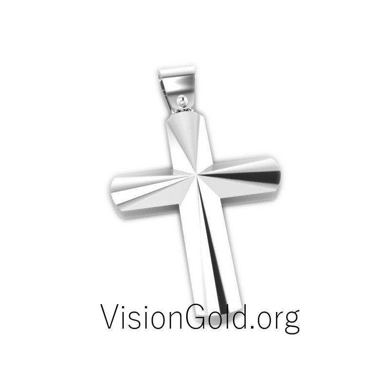 Κόσμημα Σταυρός Λευκόχρυσος